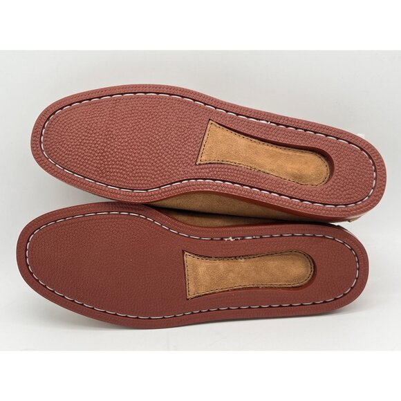 G.H. Bass Mens Original Suede Moccasins Size 9 Tan Brown Casual Shoes With Red S - Picture 8 of 11